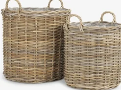 Maceteros>JYSK SANSEBIECesto de jardín SANSEBIE Ø50/40 kubu natural 2 unidades