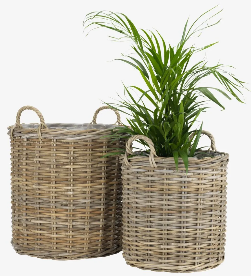 Maceteros>JYSK SANSEBIECesto de jardín SANSEBIE Ø50/40 kubu natural 2 unidades
