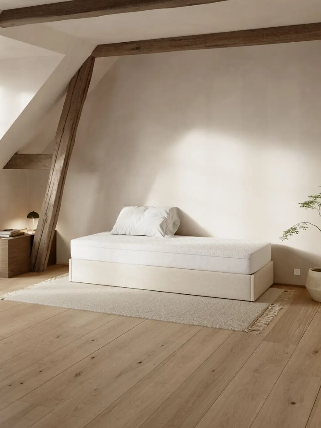 Camas Con Almacenaje|90 X 190 Cm>JYSK SEDENCanapé SEDEN 90x190 apertura lateral tela beis Beige