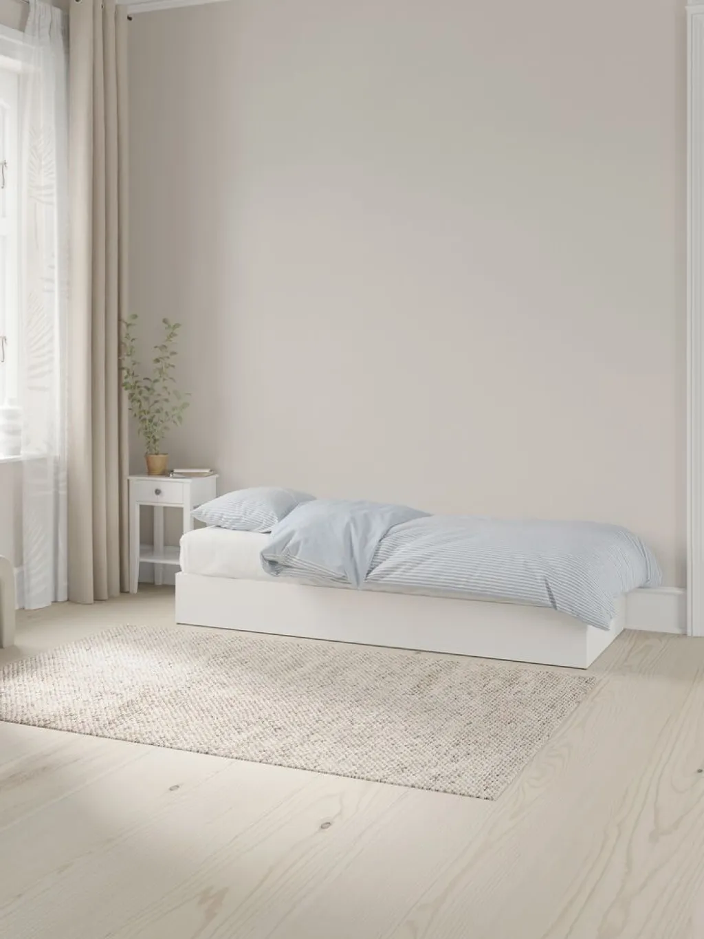 Camas Con Almacenaje|90 X 190 Cm>JYSK SEDENCanapé SEDEN 90x190 apertura lateral tela Blanco