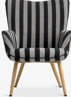 Sillones>JYSK SIMESTEDSillón SIMESTED rayas tela negro/beis