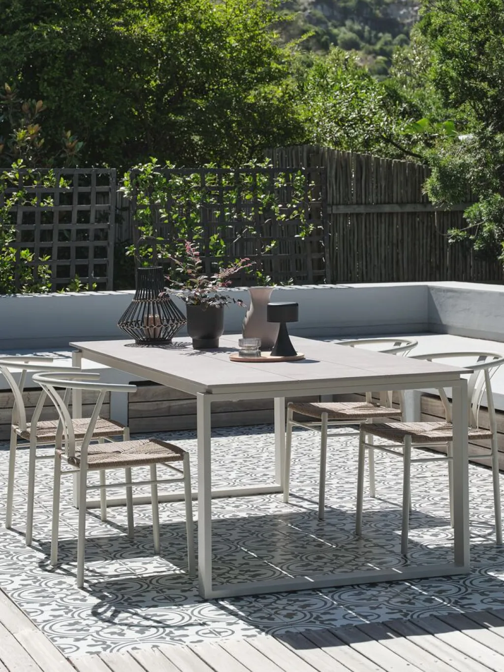 Conjuntos Mesa Y Sillas De Jardín>JUTLANDIA SONNERUP + TAGMARKMesa SONNERUP L215 + 4 sillas TAGMARK beis