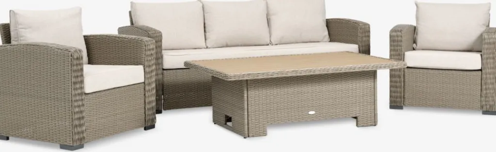 Conjuntos Mesa Y Sillas De Jardín|Muebles De Jardín>JUTLANDIA STAVERNConjunto muebles jardín STAVERN 5 plazas Natural