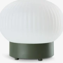 Iluminación Exterior>JYSK STORFUGLLámpara de mesa recargable STORFUGL Ø15xA10cm verde oscuro