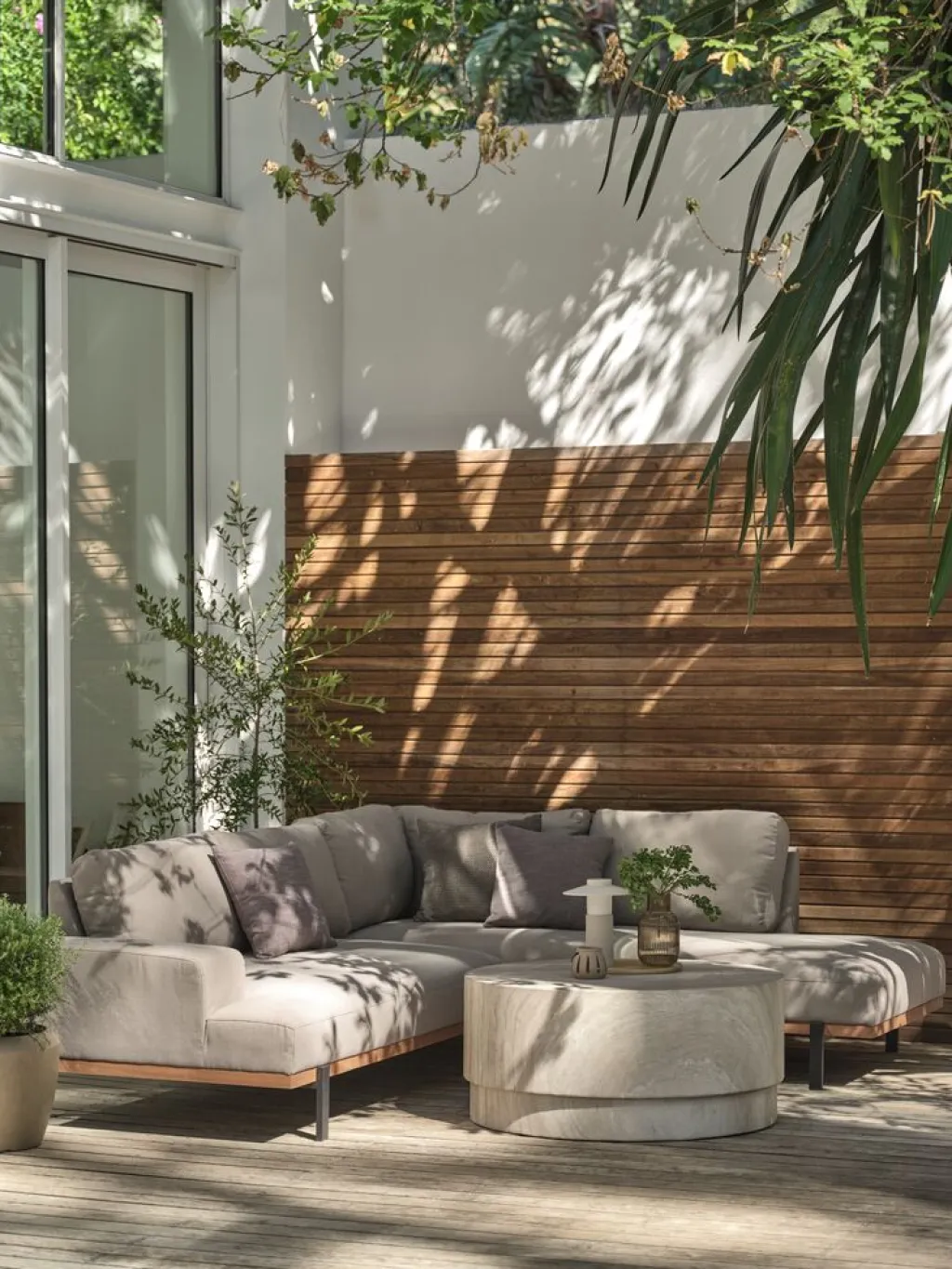 Mesas De Jardín|Muebles De Jardín>JYSK STORLIENMesa de centro de exterior STORLIEN Ø90xA41 travertino