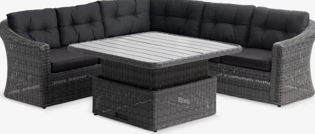 Conjuntos Mesa Y Sillas De Jardín|Muebles De Jardín>JUTLANDIA TAMBOHUSEConjunto muebles jardín TAMBOHUSE 5 plazas Gris