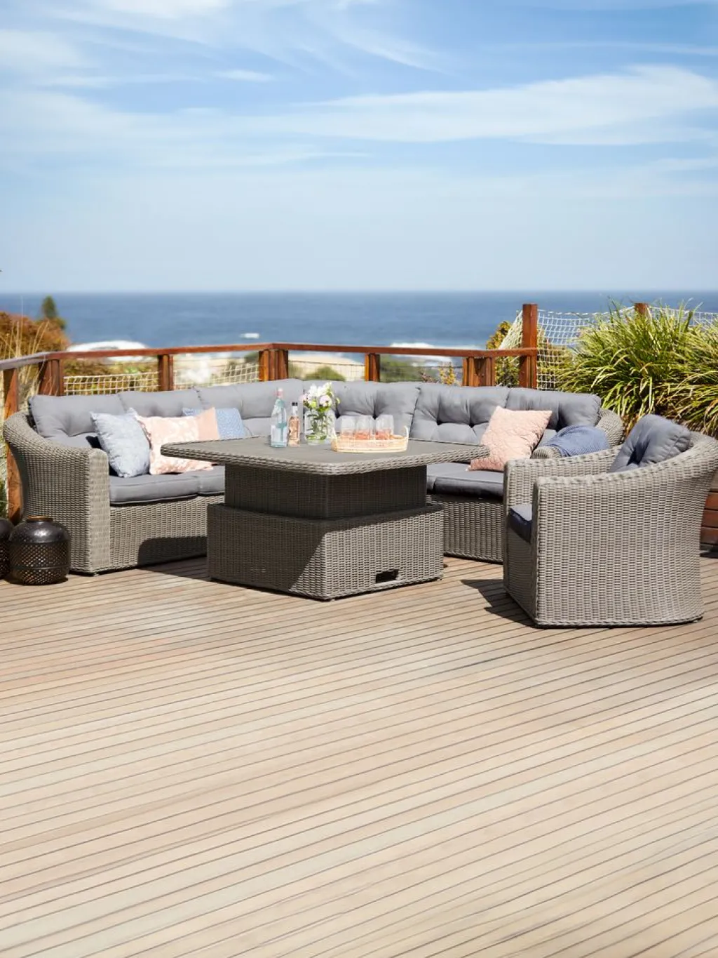 Conjuntos Mesa Y Sillas De Jardín|Muebles De Jardín>JUTLANDIA TAMBOHUSEConjunto muebles jardín TAMBOHUSE 5 plazas Natural