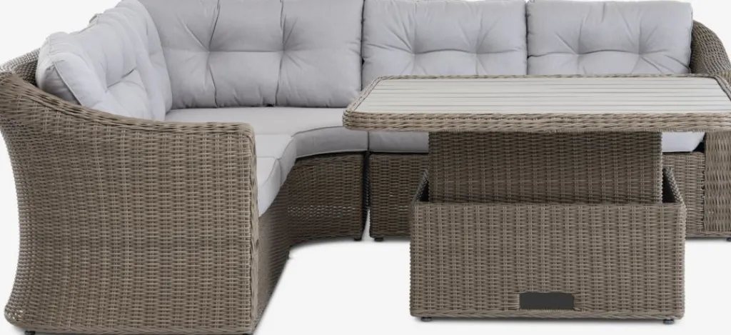 Conjuntos Mesa Y Sillas De Jardín|Muebles De Jardín>JUTLANDIA TAMBOHUSEConjunto muebles jardín TAMBOHUSE 5 plazas Natural