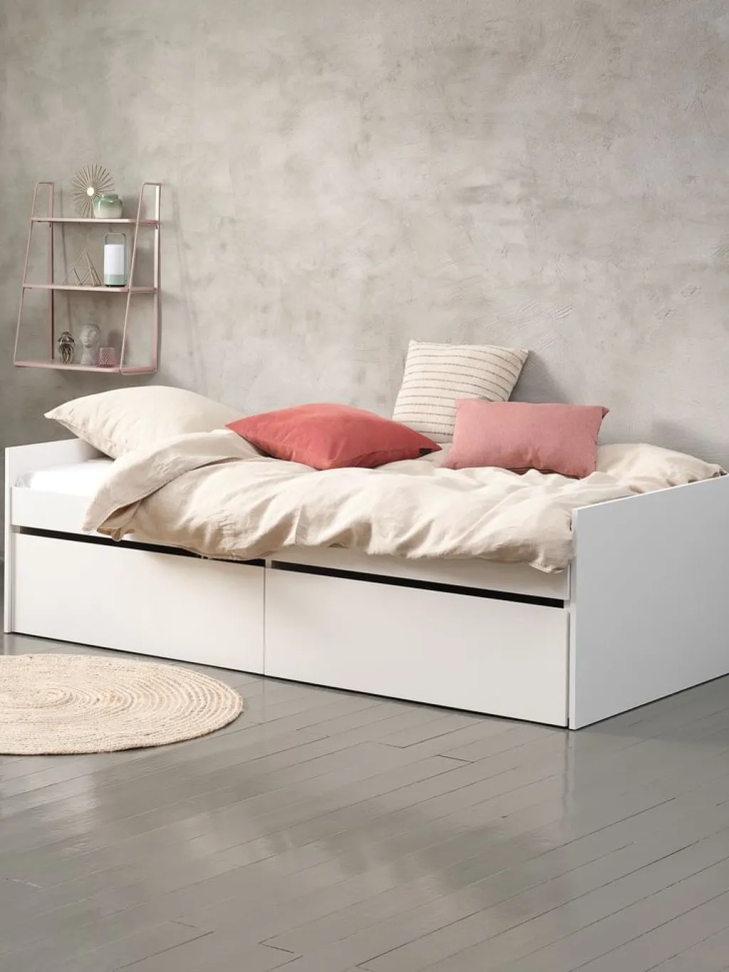 Camas Para Niños|90 X 200 Cm>JYSK TANGBJERGCama con almacenaje TANGBJERG 90/180x200 blanco