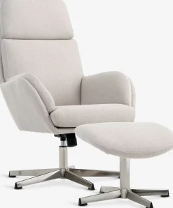 Sillones>JYSK TANKEDALSillón reclinable TANKEDAL con reposapiés tela beis/cromo Beige
