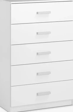 Cómodas|Cómodas>JYSK TAPDRUPCómoda TAPDRUP 5 cajones anchos blanco