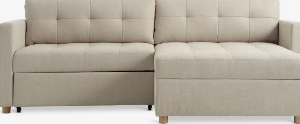 Sofás Cama|Sofás Cama>JYSK TEGLHUSESofá cama con chaise longue TEGLHUSE tela beis