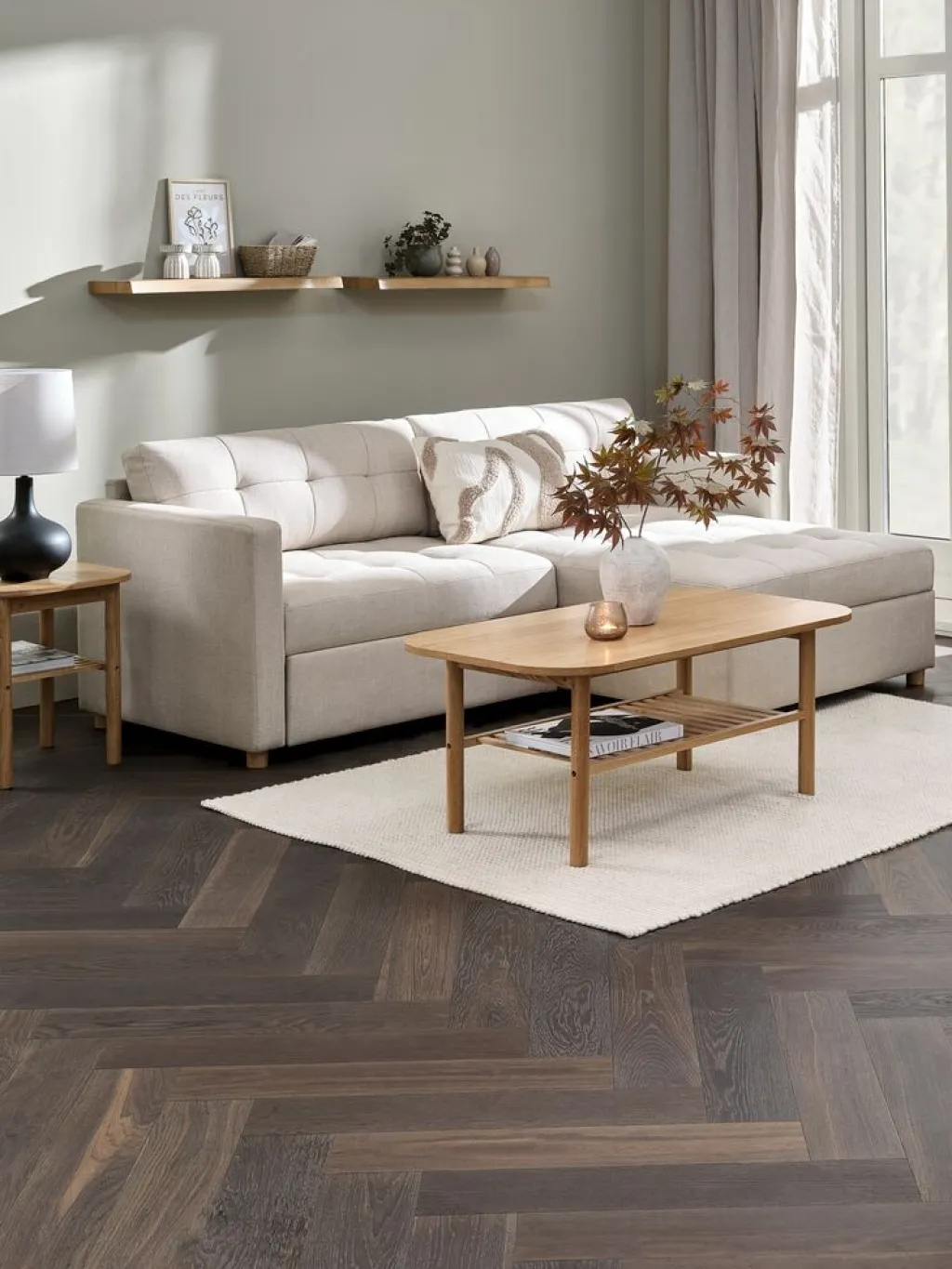 Sofás Cama|Sofás Cama>JYSK TEGLHUSESofá cama con chaise longue TEGLHUSE tela beis