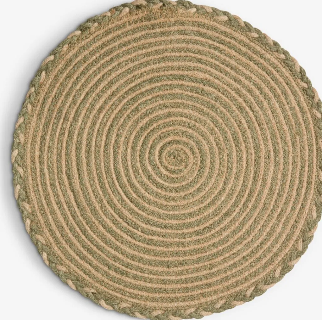 Manteles Individuales>JYSK TETTEGRASMantel individual TETTEGRAS Ø37 natural/verde