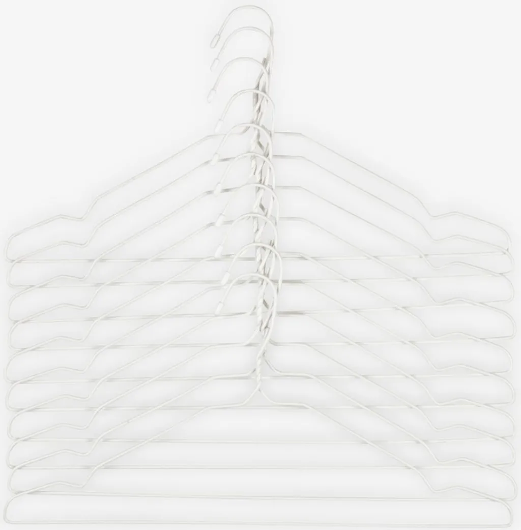 Perchas|Perchas>JYSK TONNIPerchas TONNI L43cm 10 unidades Blanco