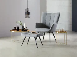 Sillones>JYSK ULDUMReposapiés ULDUM tela gris/negro
