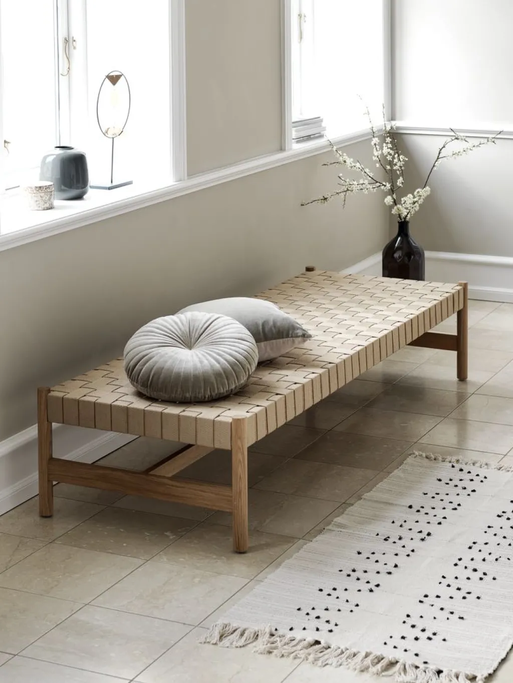 Divanes Cama>JYSK VADEHAVETDiván cama VADEHAVET 189x67 tela natural/roble