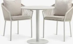 Conjuntos Mesa Y Sillas De Jardín>JYSK VAMDRUP + GILJAMesa VAMDRUP Ø70 + 2 sillas GILJA beis