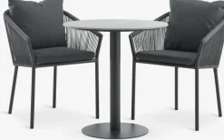 Conjuntos Mesa Y Sillas De Jardín>JYSK VAMDRUP + GILJAMesa VAMDRUP Ø70 + 2 sillas GILJA gris