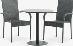 Conjuntos Mesa Y Sillas De Jardín>JYSK VAMDRUP + GUDHJEMMesa VAMDRUP Ø70 + 2 sillas GUDHJEM gris
