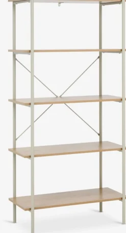 Estanterias Y Librerías|Estanterias Y Librerías>JYSK VANDBORGEstantería VANDBORG 5 estantes color roble/beis Roble natural+Beige
