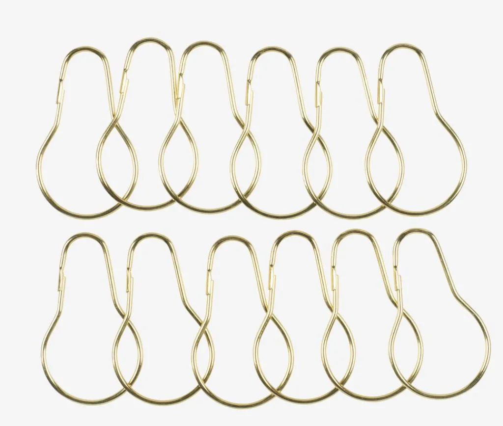 Cortinas De Baño|Barras Cortina De Ducha>JYSK VARAAnillas cortina ducha VARA 12 unidades dorado Oro