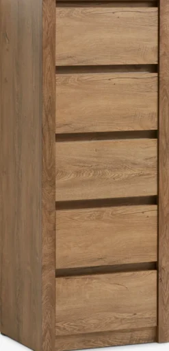 Cómodas|Cómodas>JYSK VEDDECómoda VEDDE 5 cajones color roble salvaje oscuro
