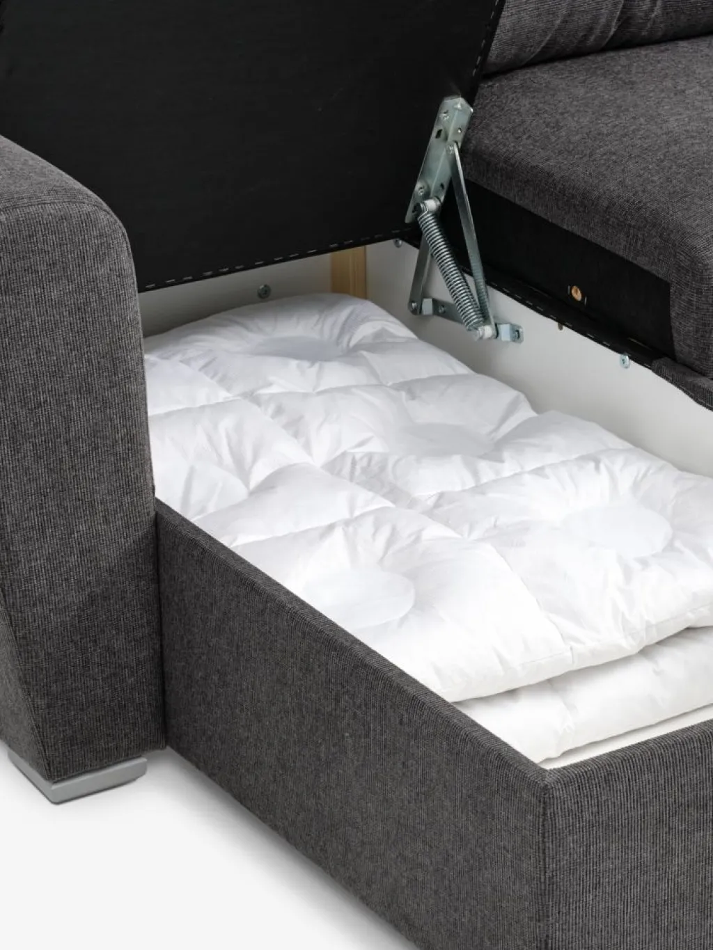 Sofás Cama|Sofás Cama>JYSK VEJLBYSofá cama con chaise longue VEJLBY tela Gris oscuro