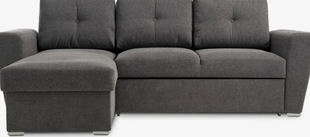 Sofás Cama|Sofás Cama>JYSK VEJLBYSofá cama con chaise longue VEJLBY tela Gris oscuro