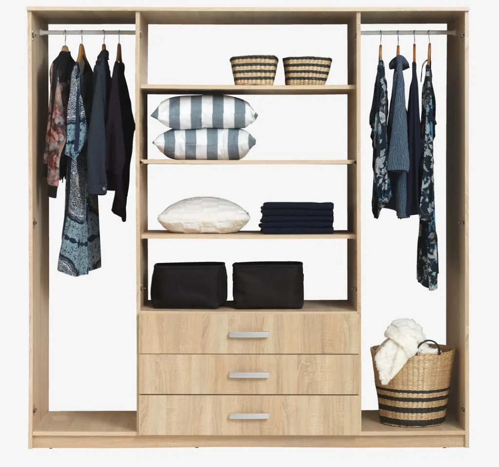 Armarios|Todos Los Armarios>JYSK VELLERUPArmario VELLERUP 200x200 combi color Roble claro