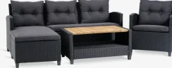 Conjuntos Mesa Y Sillas De Jardín|Muebles De Jardín>JYSK VENConjunto muebles jardín VEN 4 plazas con chaise longue Negro