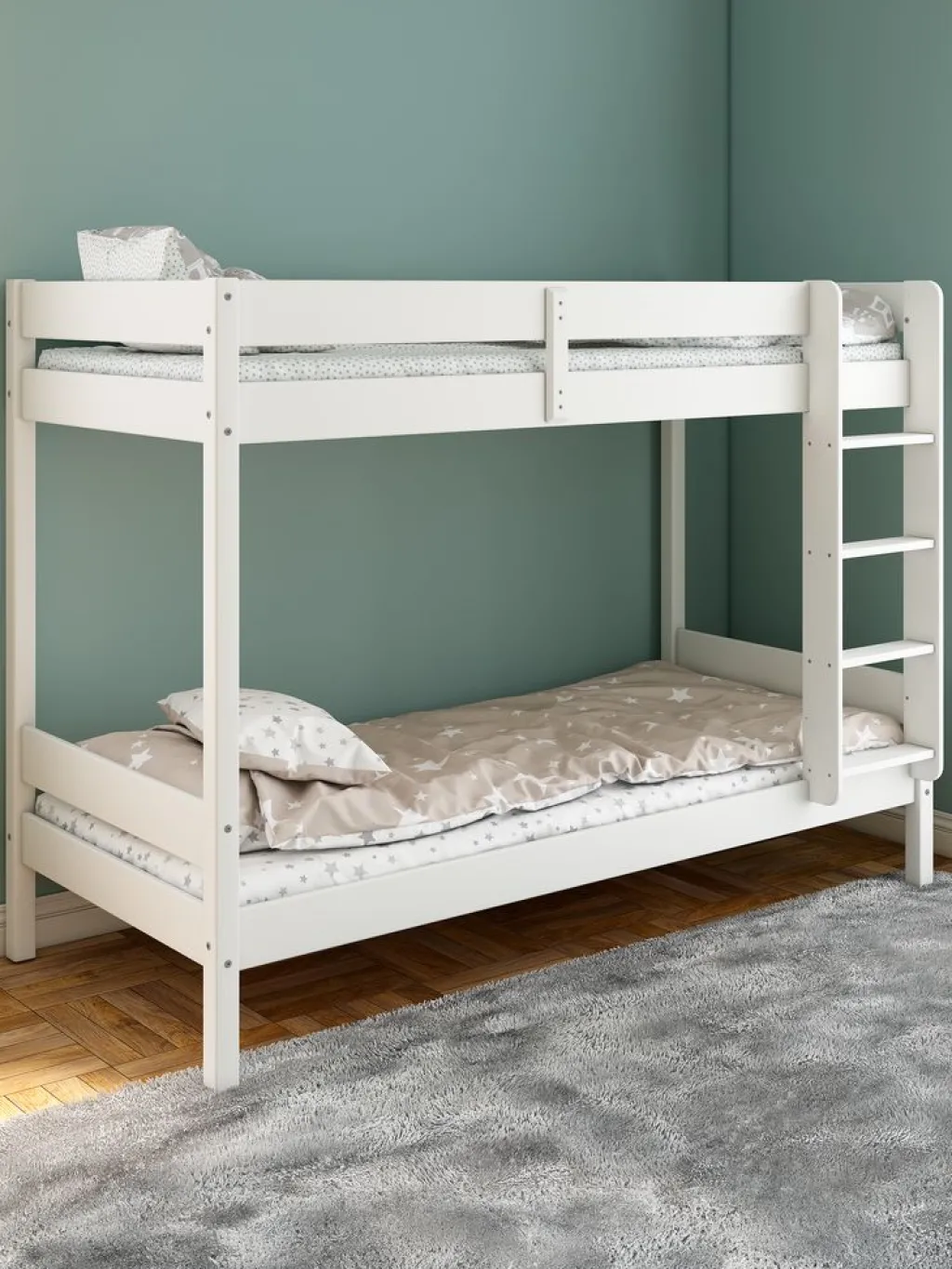 Camas Para Niños|90 X 200 Cm>JYSK VESTERVIGLitera VESTERVIG 2x90x200 con escalera blanco