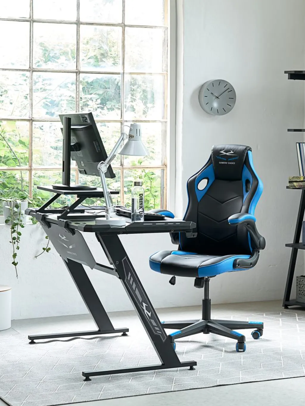 Sillas Gaming|Sillas De Oficina>JYSK VOJENSSilla gaming VOJENS negro/polipiel azul/malla
