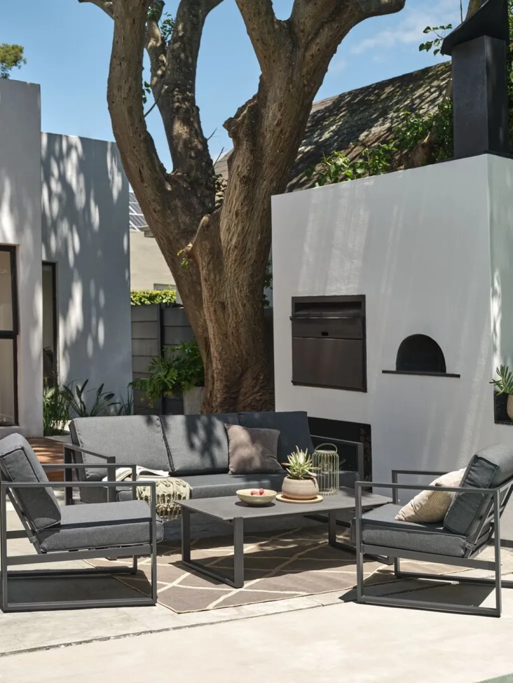Conjuntos Mesa Y Sillas De Jardín|Muebles De Jardín>JUTLANDIA VONGEConjunto muebles jardín VONGE 5 plazas Negro