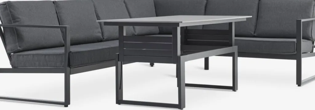 Conjuntos Mesa Y Sillas De Jardín|Muebles De Jardín>JUTLANDIA VONGEConjunto muebles jardín VONGE 6 plazas Negro