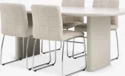 Mesas De Comedor|Conjuntos De Comedor>JYSK VORDINGBORG + HAMMELMesa VORDINGBORG L198 beis + 4 sillas HAMMEL beis